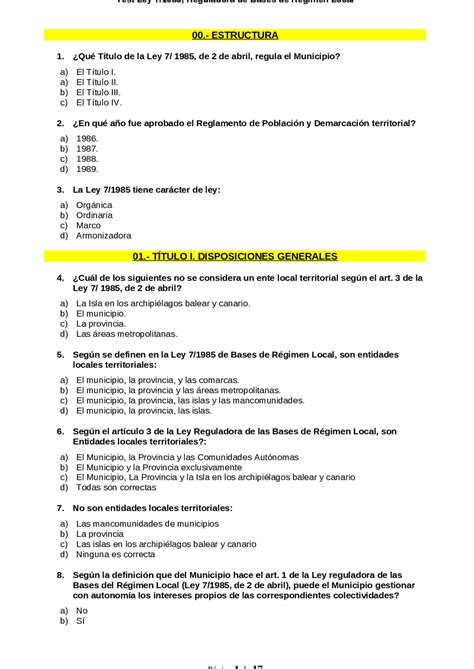 Topics Test Ley 7 1985 Latest