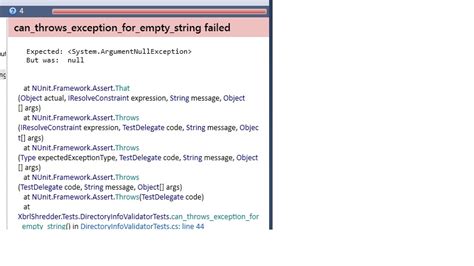 Test Method Did Not Throw Expected Exception System Argumentnullexception