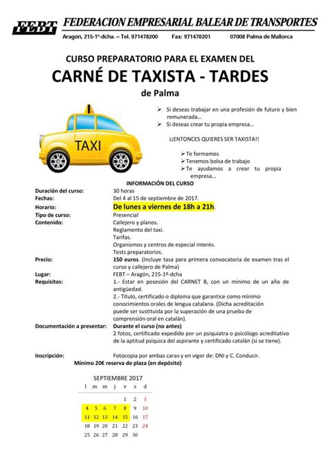 test para carnet de taxista