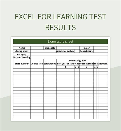 test result template excel