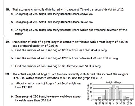 test scores are normally distributed with a mean of 76