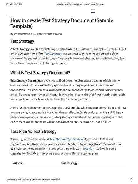  62 Free Test Strategy Document Example Popular Now