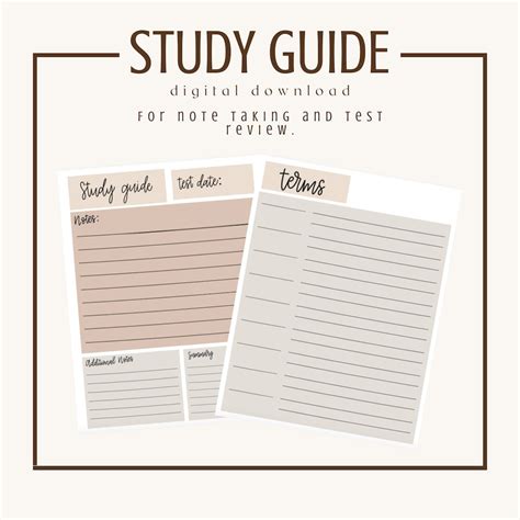 Test Study Guide Template