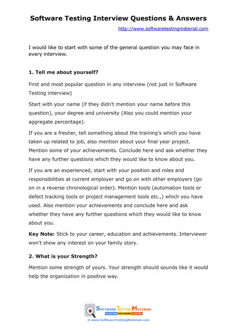 Tester Interview Questions And Answers