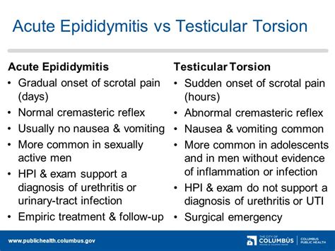 testicular torsion vs epididymo orchitis