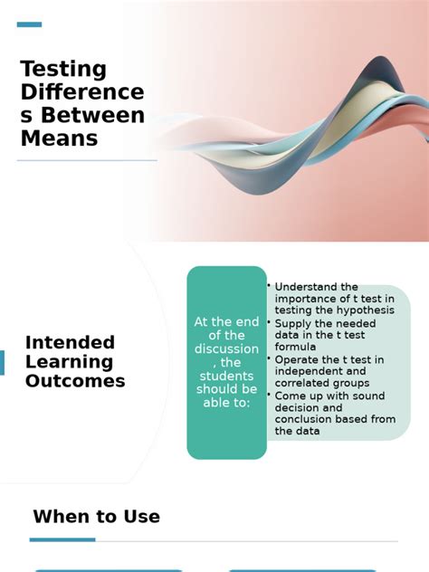 Testing Differences Between Means