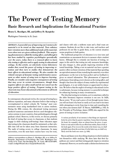Testing Memory Definition