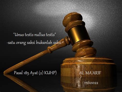 About Testis Unus Testis Nullus