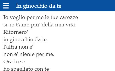 testo in ginocchio da te