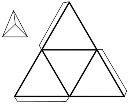 tetraedro para colorear, tetraedro para imprimir