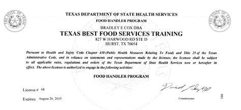 texas food handler manager license