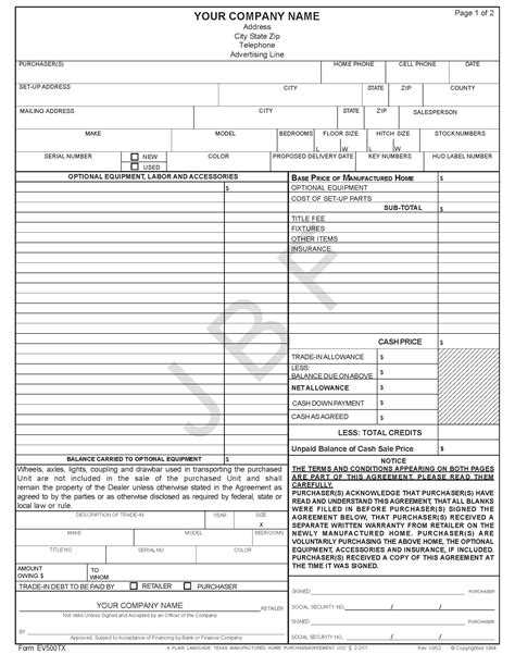 texas manufactured house forms