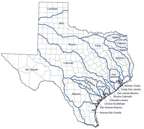 Texas Rivers Map, Rivers in Texas Texas map, Map, Texas