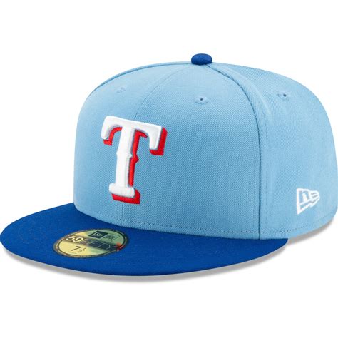texas rangers fitted hat light blue