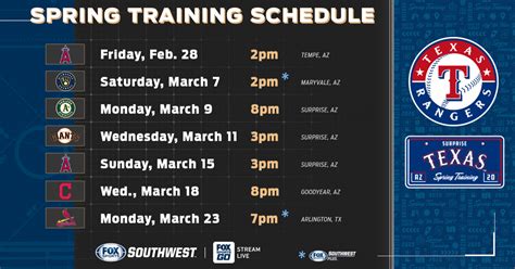 texas rangers spring training schedule 2022