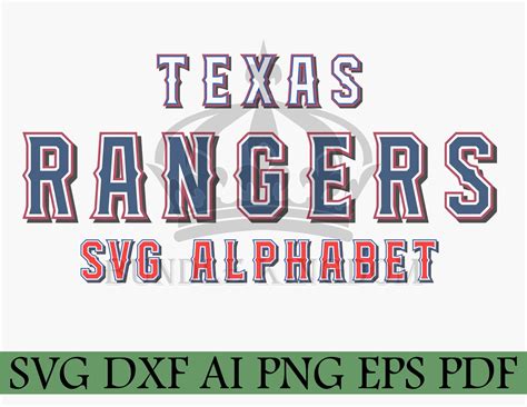 texas rangers svg alphabet