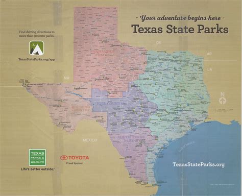 Texas State Parks Map 11x14 Print Best Maps Ever