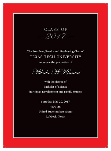 texas tech graduation announcements