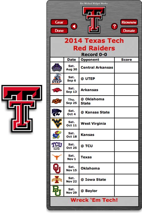 texas tech red raiders football schedule 2014