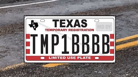 Texas Temporary Plates