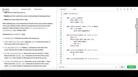 Text Editor Leetcode