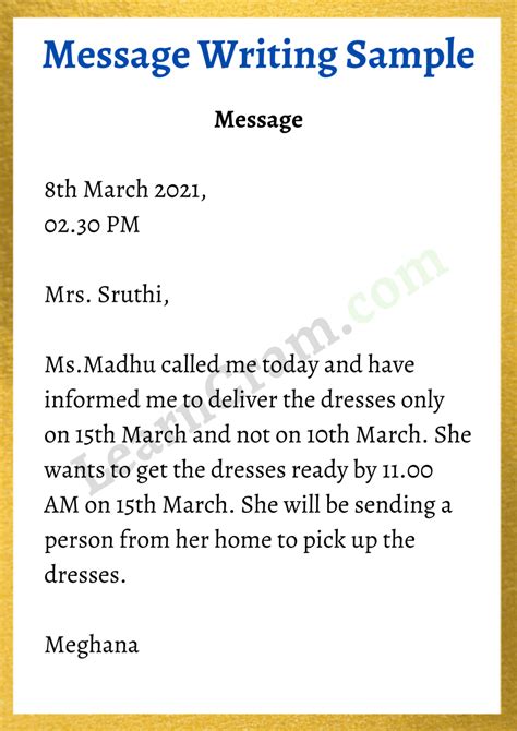 text message format writing