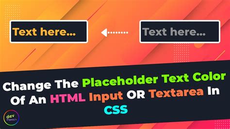How To Change The Placeholder Text Color Of An HTML Input