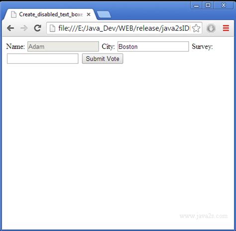 textbox disabled in html