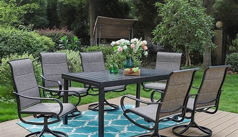Aislinn 6 Seater Steel & Textilene Garden Patio Set