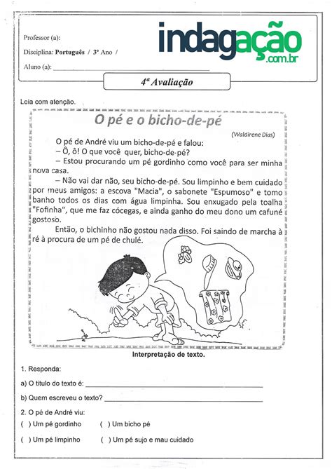 texto infantil 3 ano