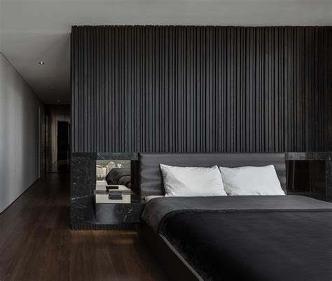 Textured accent wall in bedroom
