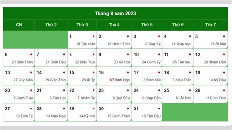 tháng 8 có ngày 31 không