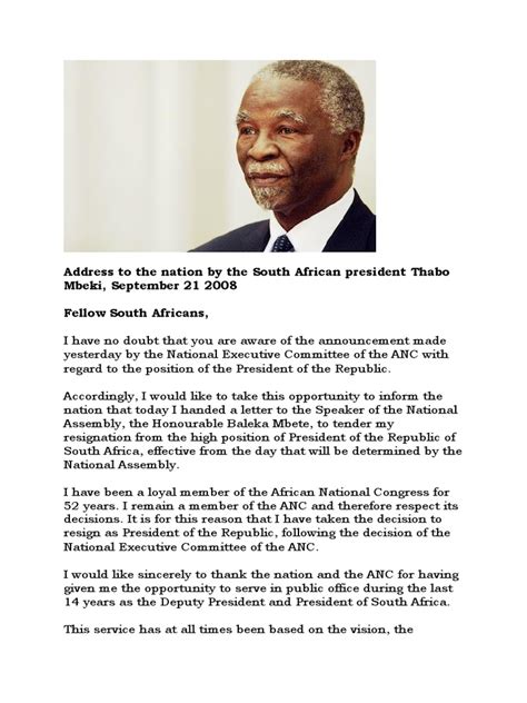 thabo mbeki speeches transcript