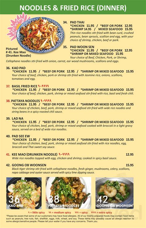 thai bistro menu