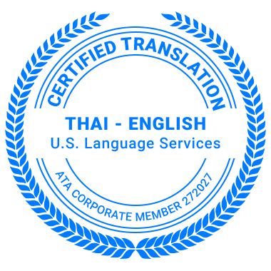 thai certified translation services