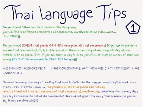 thai language tutors tips