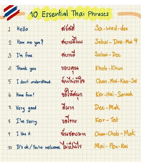 thai learning phrases