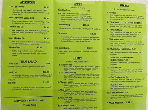 thai number 9 menu