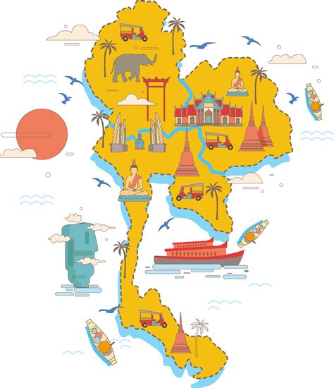 thailand map cartoon png