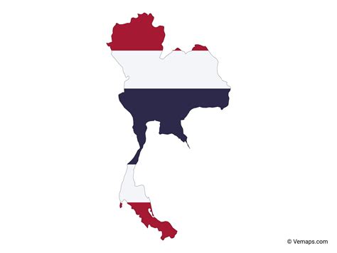 thailand map outline flag