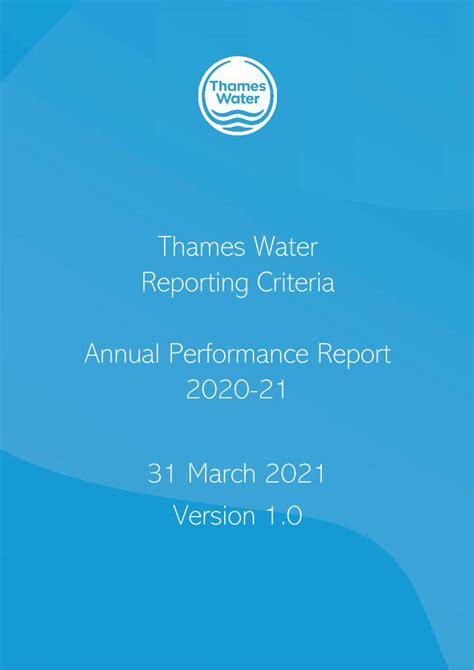 thames water annual performance report 2021