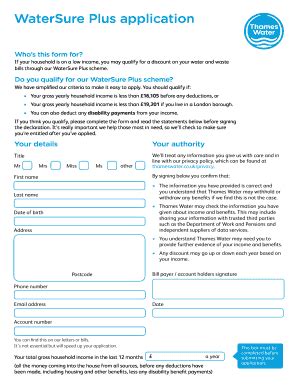 thames water discount application