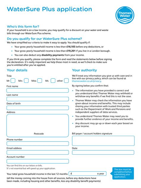 thames water new connection application form