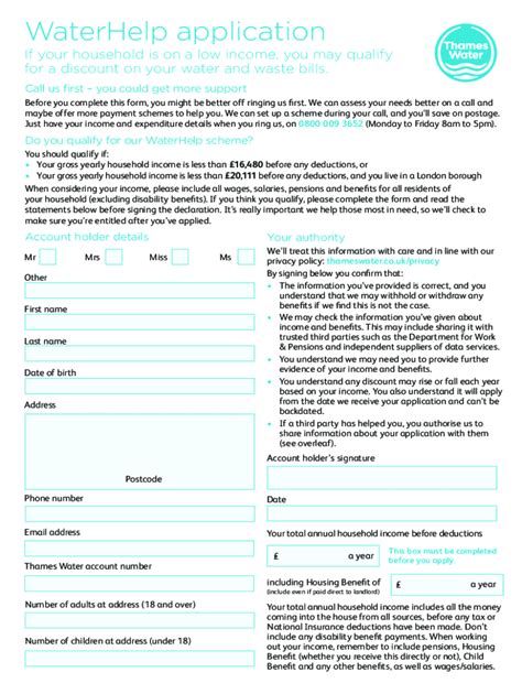 thames water water help application form