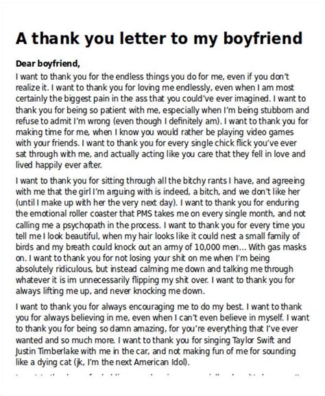 boyfriend thank you letter samples Letters to boyfriend, Thank you