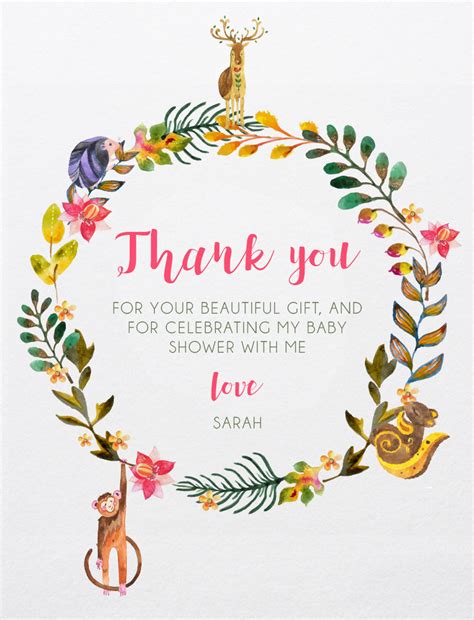Thank You Card For Baby Shower Gift
