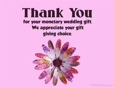 Thank You Card For Money Wedding