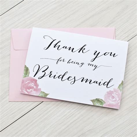 Thank You For Being My Bridesmaid Card: A Special Gesture Of Gratitude