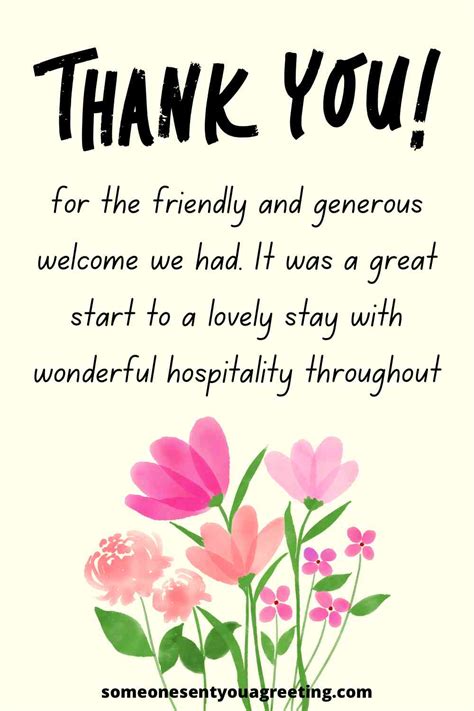 thank you for your hospitality card