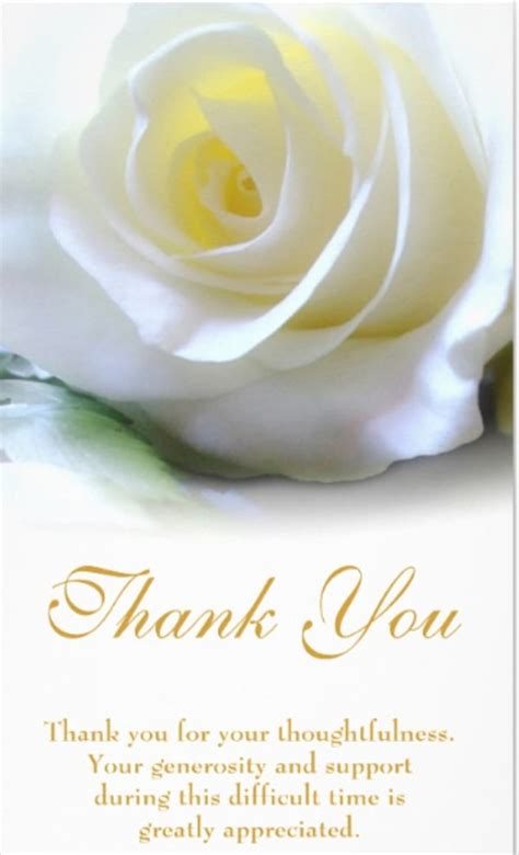 Thank You For Your Sympathy And Condolences Card